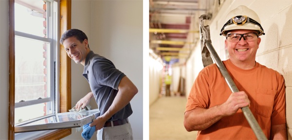 Two brothers taking part in a physical building program