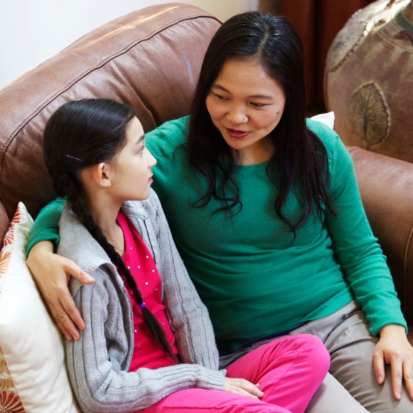 A caring mother reasons with her daughter