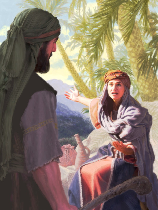 The prophetess Deborah speaks to Barak