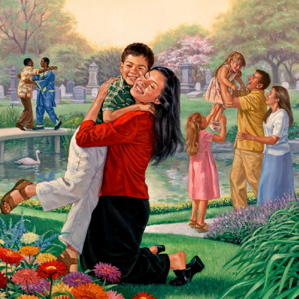 People welcome resurrected ones back to life in the Paradise