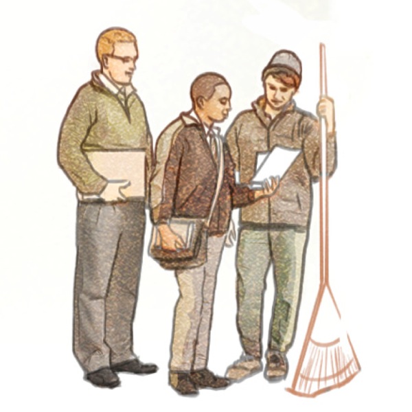 An experienced Kingdom publisher training a less experienced one in the ministry