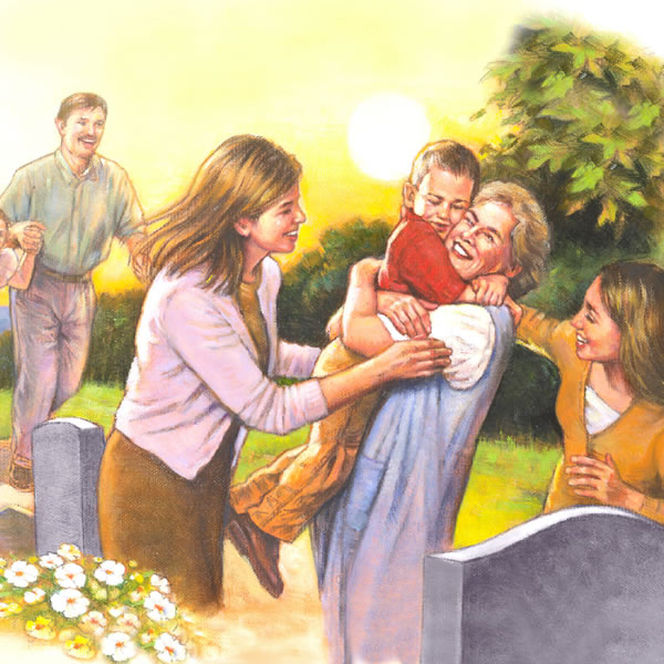 Happy people reuniting during the resurrection