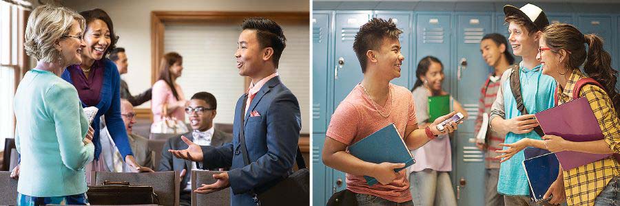 A young man acts like a friend of God at the Kingdom Hall, but a friend of the world at school