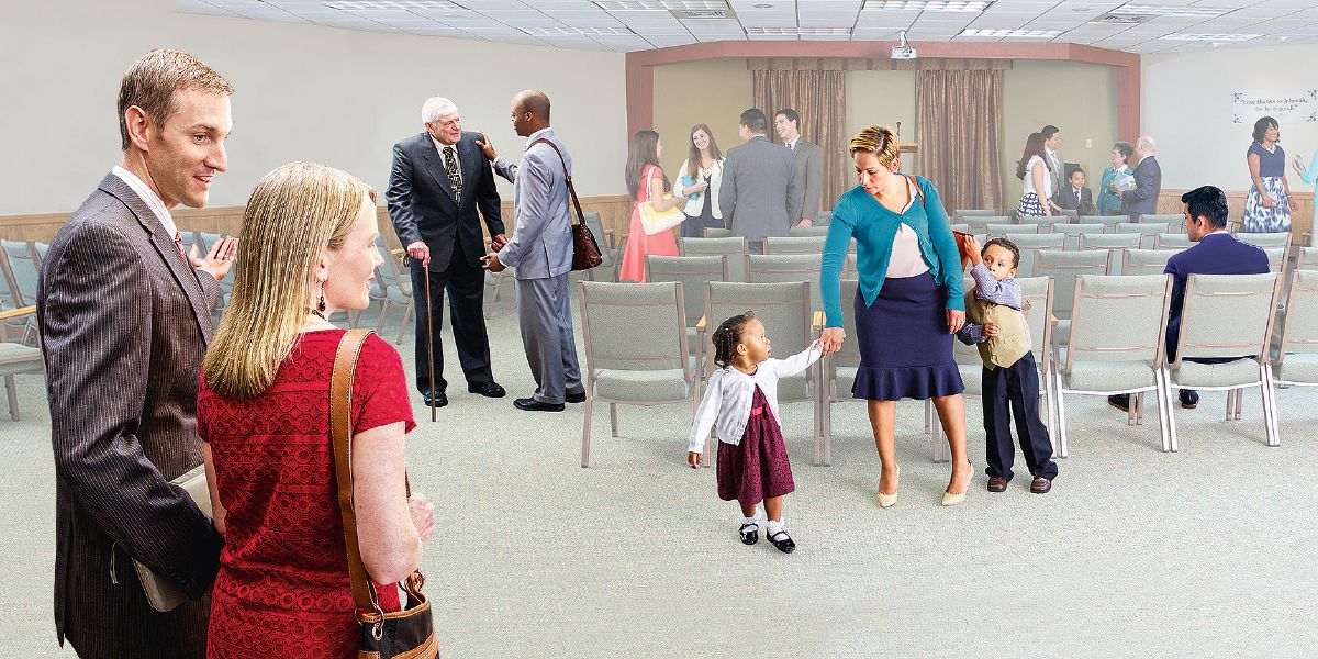 A couple notices some in the congregation who may need assistance