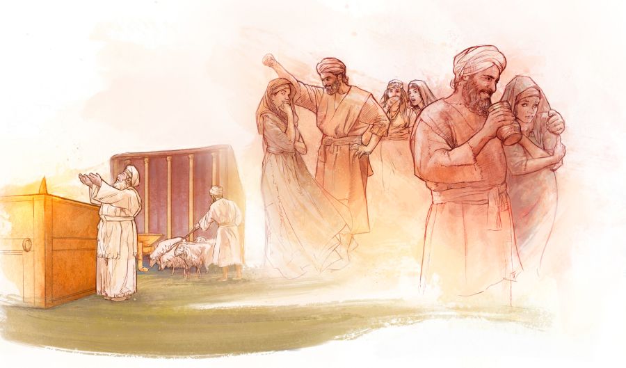 High Priest Eli serves at the tabernacle while his sons engage in wickedness