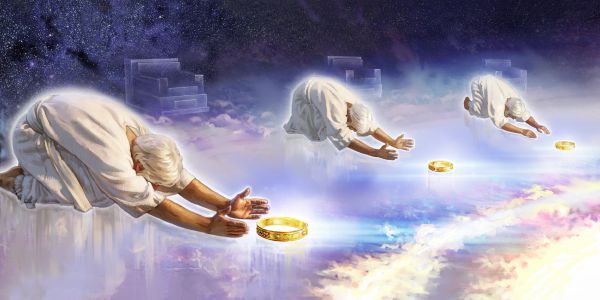 The 24 elders described in Revelation fall down before Jehovah’s throne