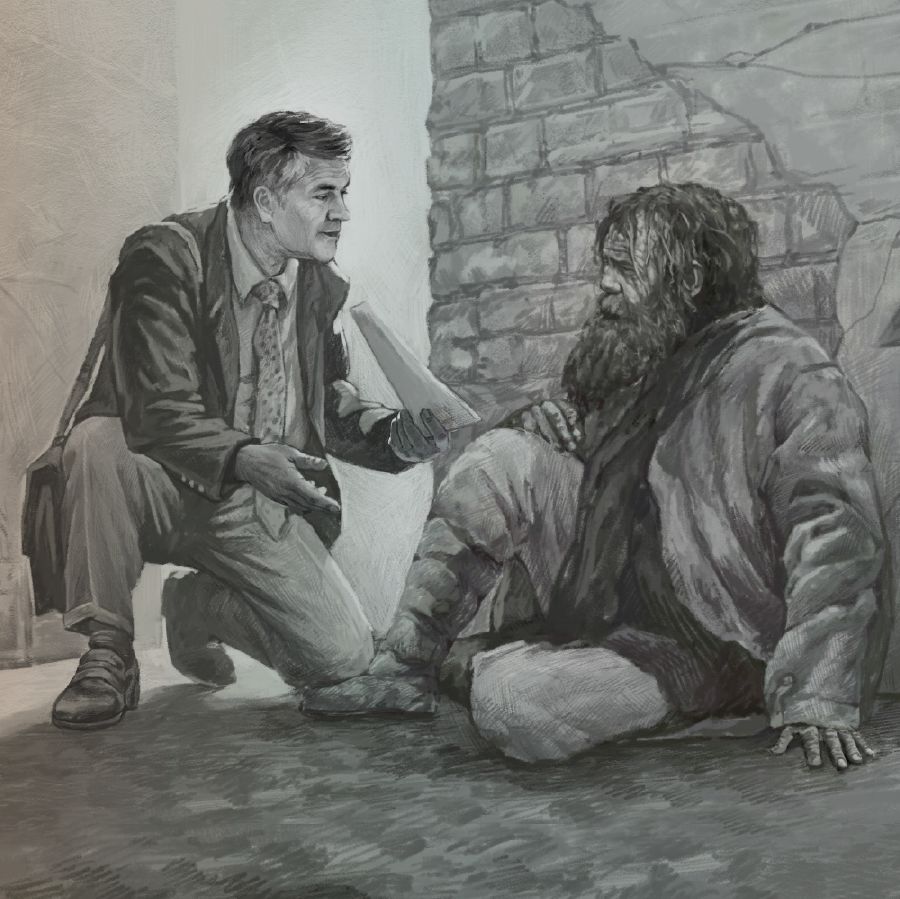 Don witnesses to Peter in a back alley