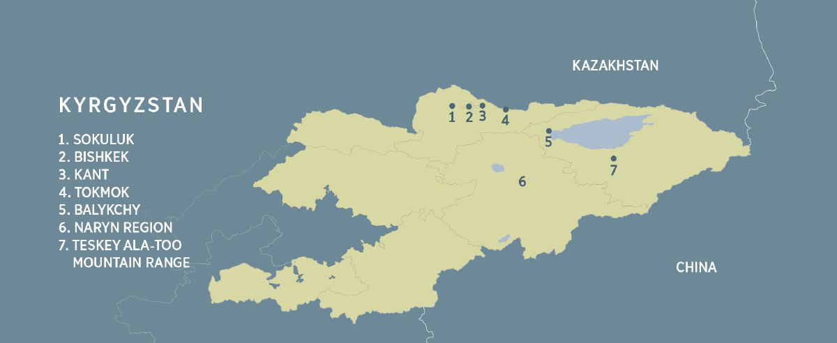 Map of Kyrgyzstan
