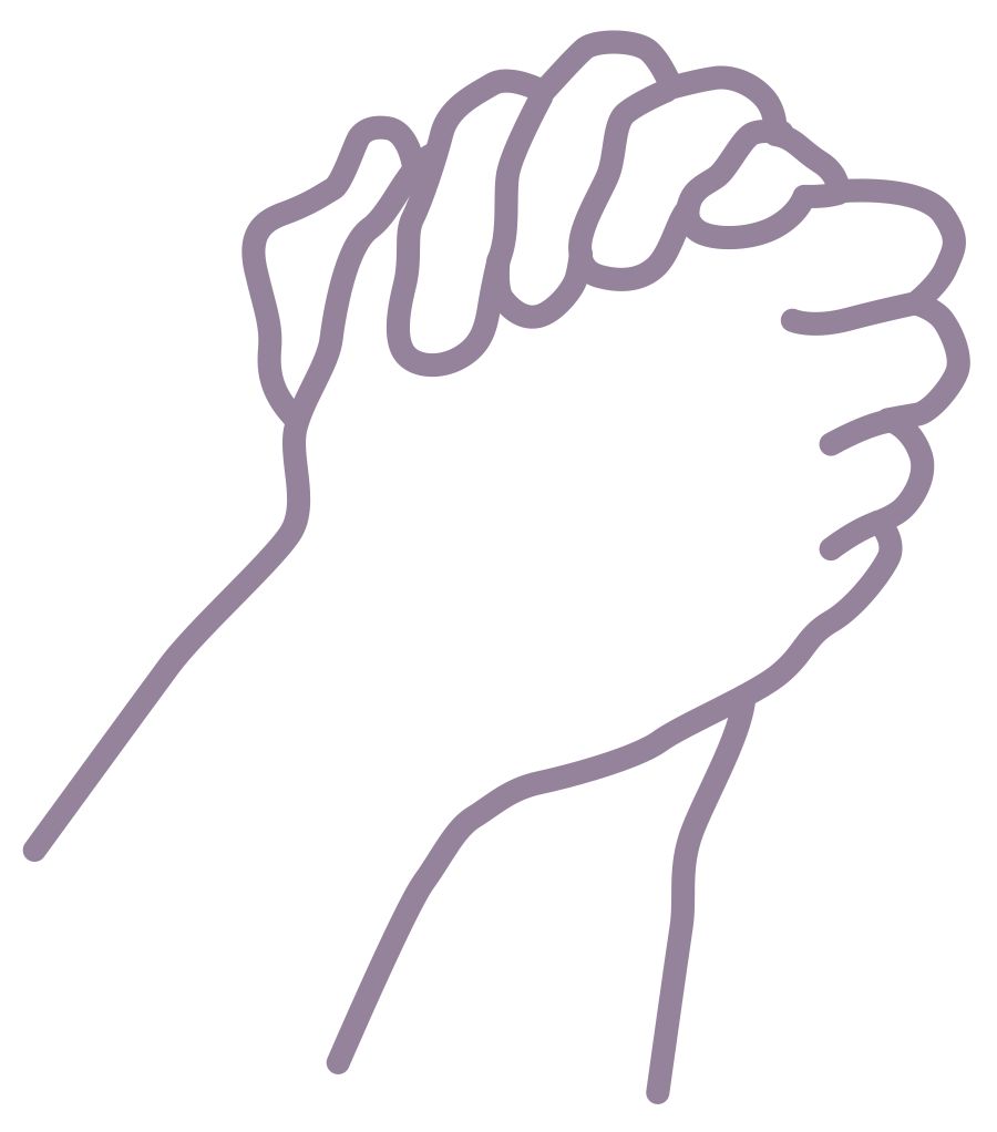 A man folds his hands in prayer