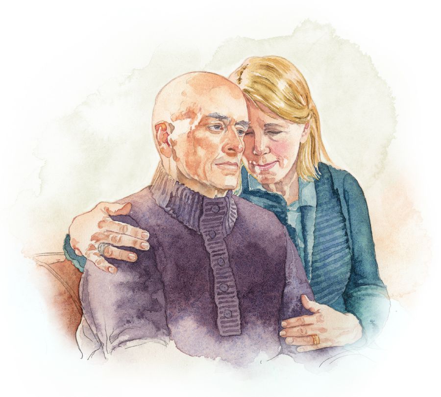 A wife is patient with her ill husband