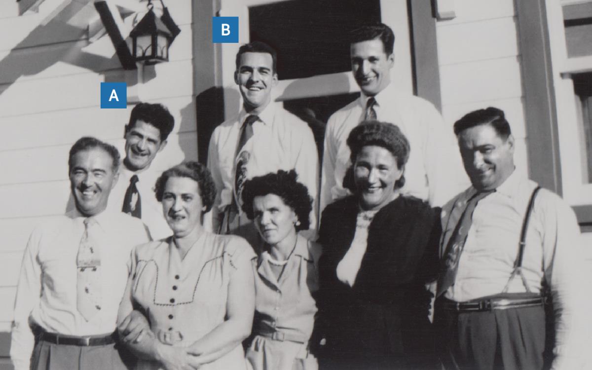 Léonce Crépeault and John Rae with some friends.