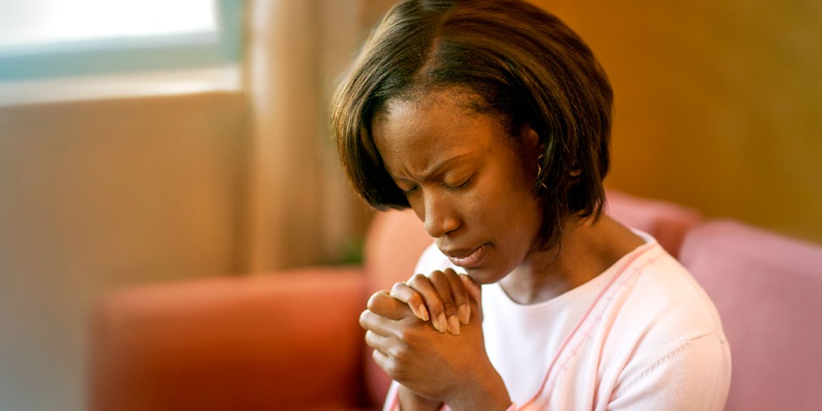 A woman prays