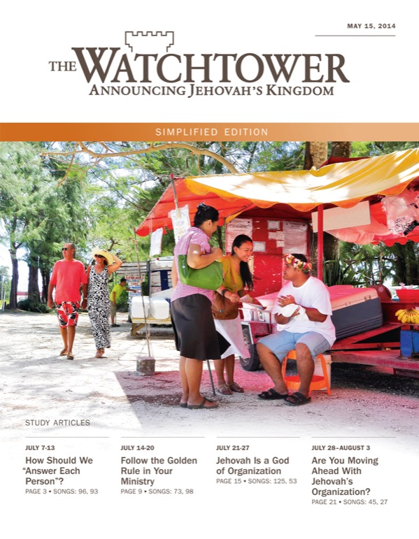Cover of the Watchtower Simplified Edition, May 15, 2014