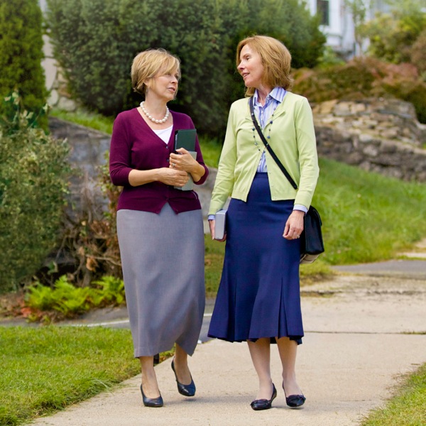 Two sisters working in the house-to-house ministry