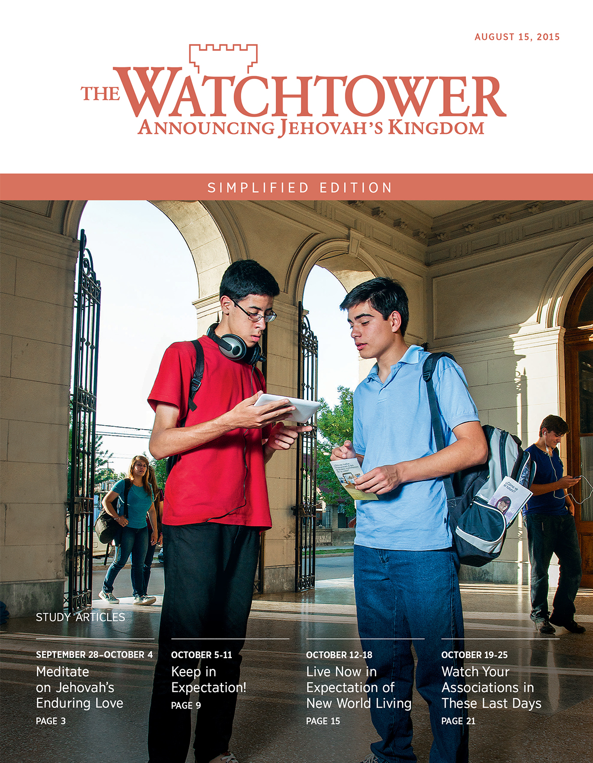 Cover of the Watchtower Simplified Edition, August 15, 2015