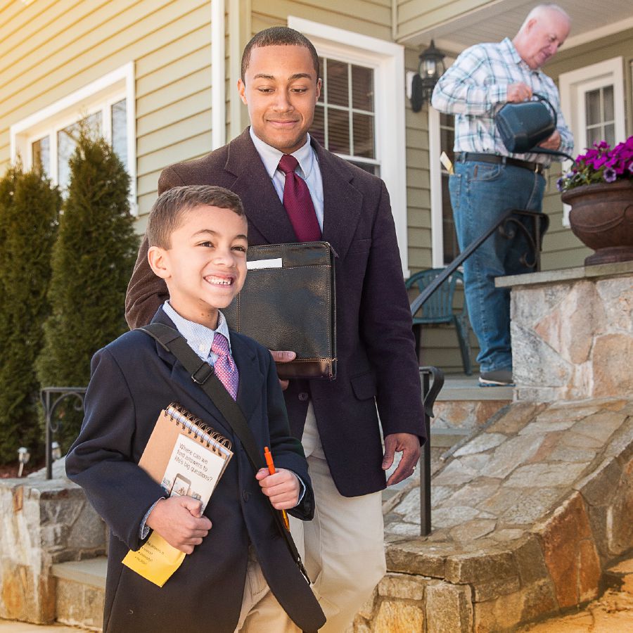 A father and his young son in the field ministry
