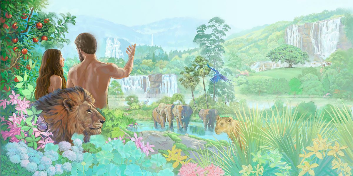 Adam and Eve in the garden of Eden