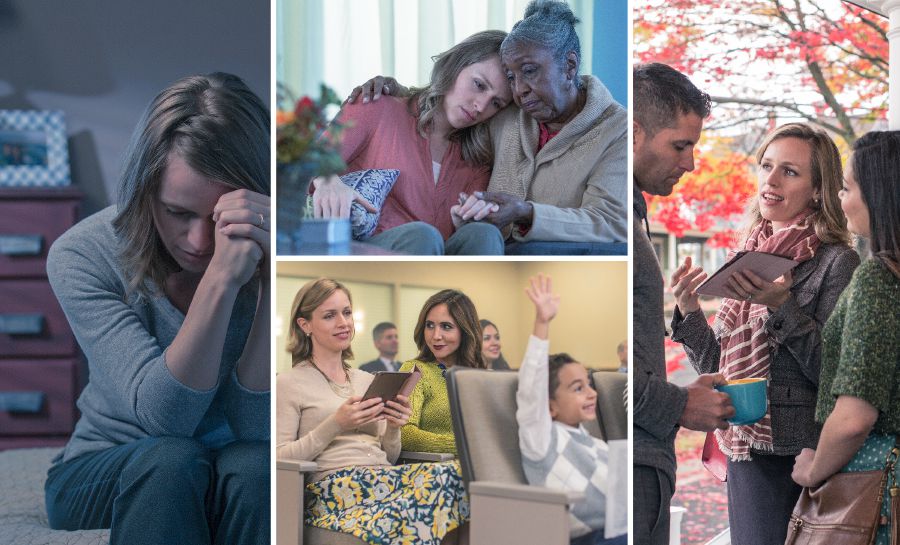 A grieving sister receives comfort through prayer, support from another sister, by attending meetings, and by sharing in the field ministry