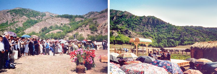 Jehovah’s Witnesses attend a district convention near Gori in 1996