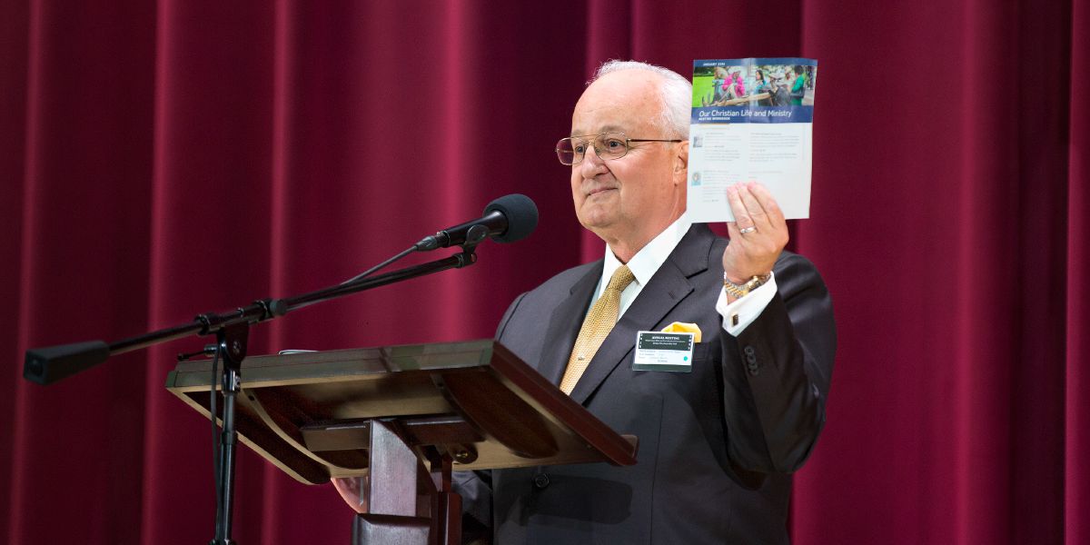 Anthony Morris of the Governing Body announces a new monthly publication, Our Christian Life and Ministry—Meeting Workbook