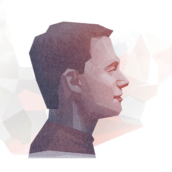 Hombre con rostro tranquilo, en paz