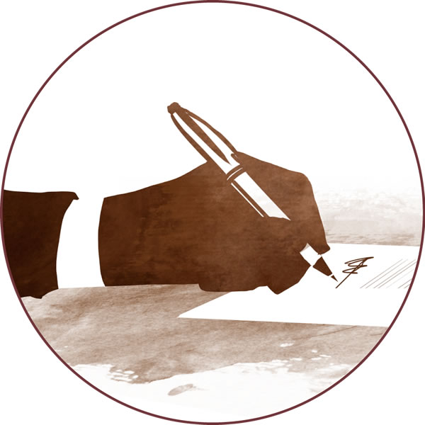 Una persona firmando un documento