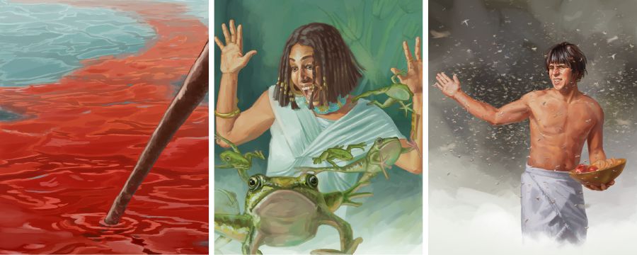 Tres de las 10 plagas de Egipto: el río Nilo convertido en sangre, las ranas y los mosquitos