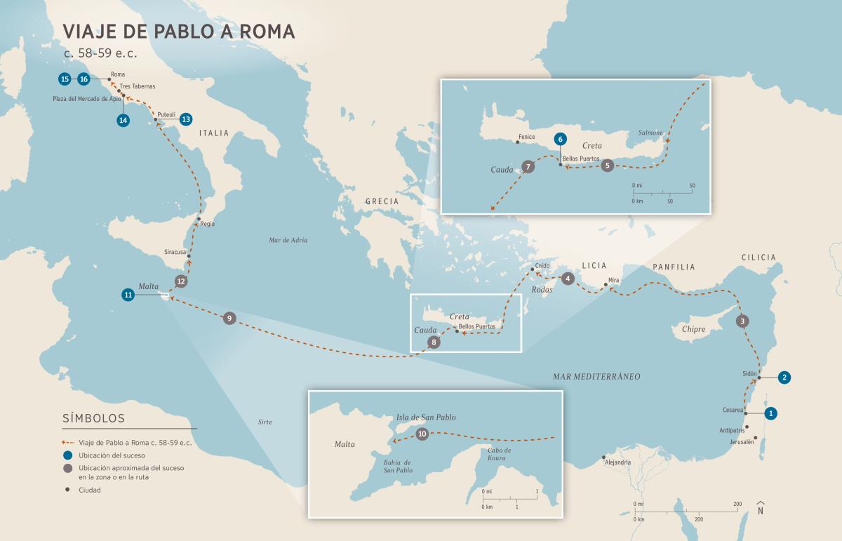 Hechos de los Apóstoles: Viaje de Pablo a Roma y su primer cautiverio allí (Hch 27:1-28:31)