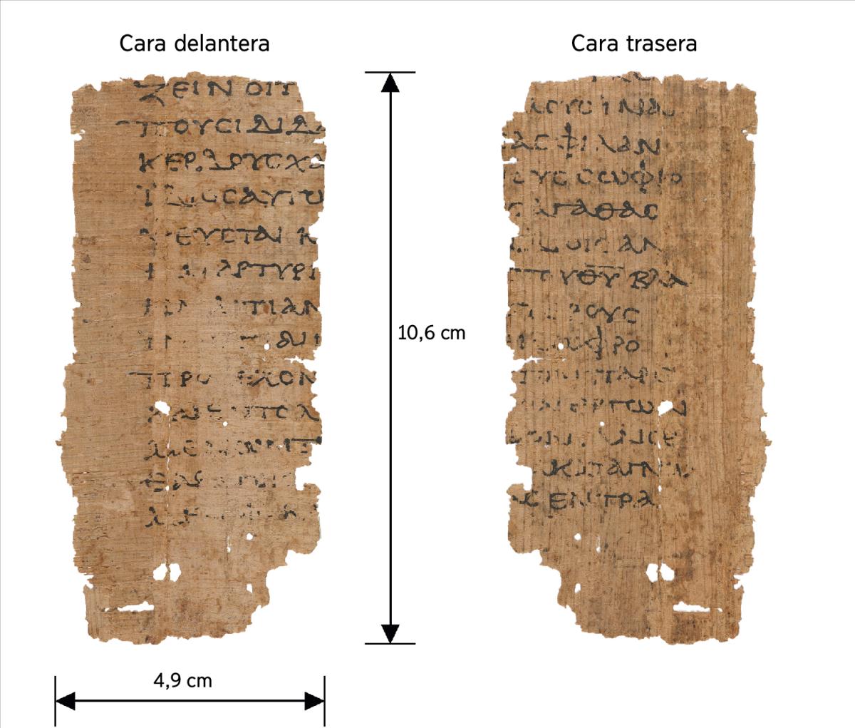 Fragmento de papiro con porciones de la carta de Pablo a Tito