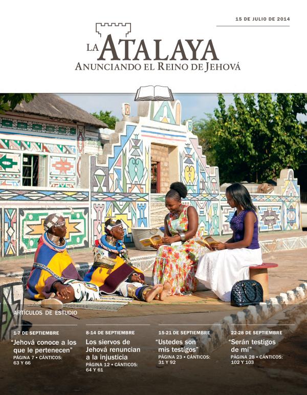 Portada de La Atalaya (edición de estudio), 15 de julio de 2014