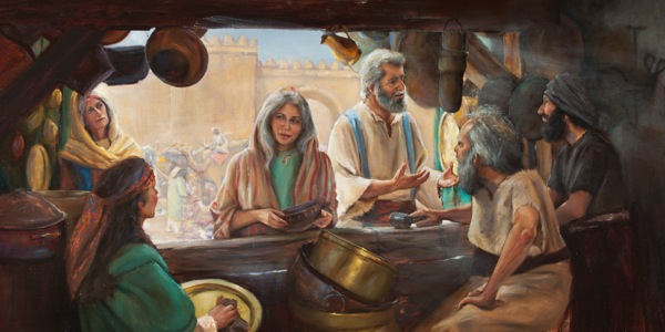 Cristianos mayores animando a otros a servir a Dios