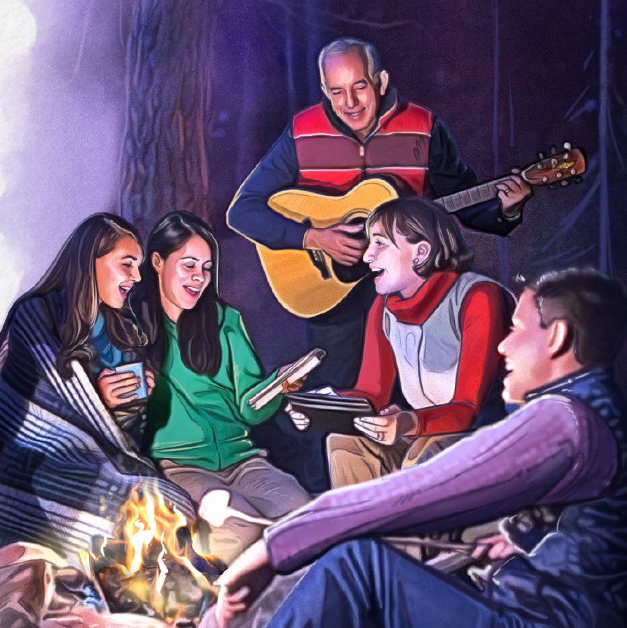 Un grupo de personas cantando juntos