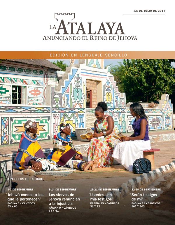 Portada de La Atalaya en lenguaje sencillo del 15 de julio de 2014