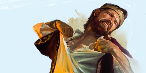 El rey Josías rasgándose la ropa