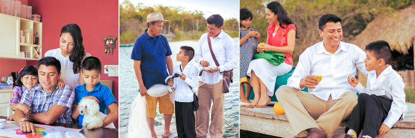 Una familia de testigos de Jehová: 1. estudia la Biblia, 2. sale a predicar, 3. disfruta su tiempo libre