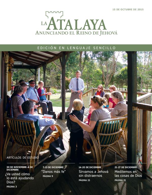 Portada de La Atalaya en lenguaje sencillo del 15 de octubre de 2015