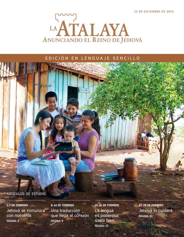 Portada de La Atalaya en lenguaje sencillo del 15 de diciembre de 2015