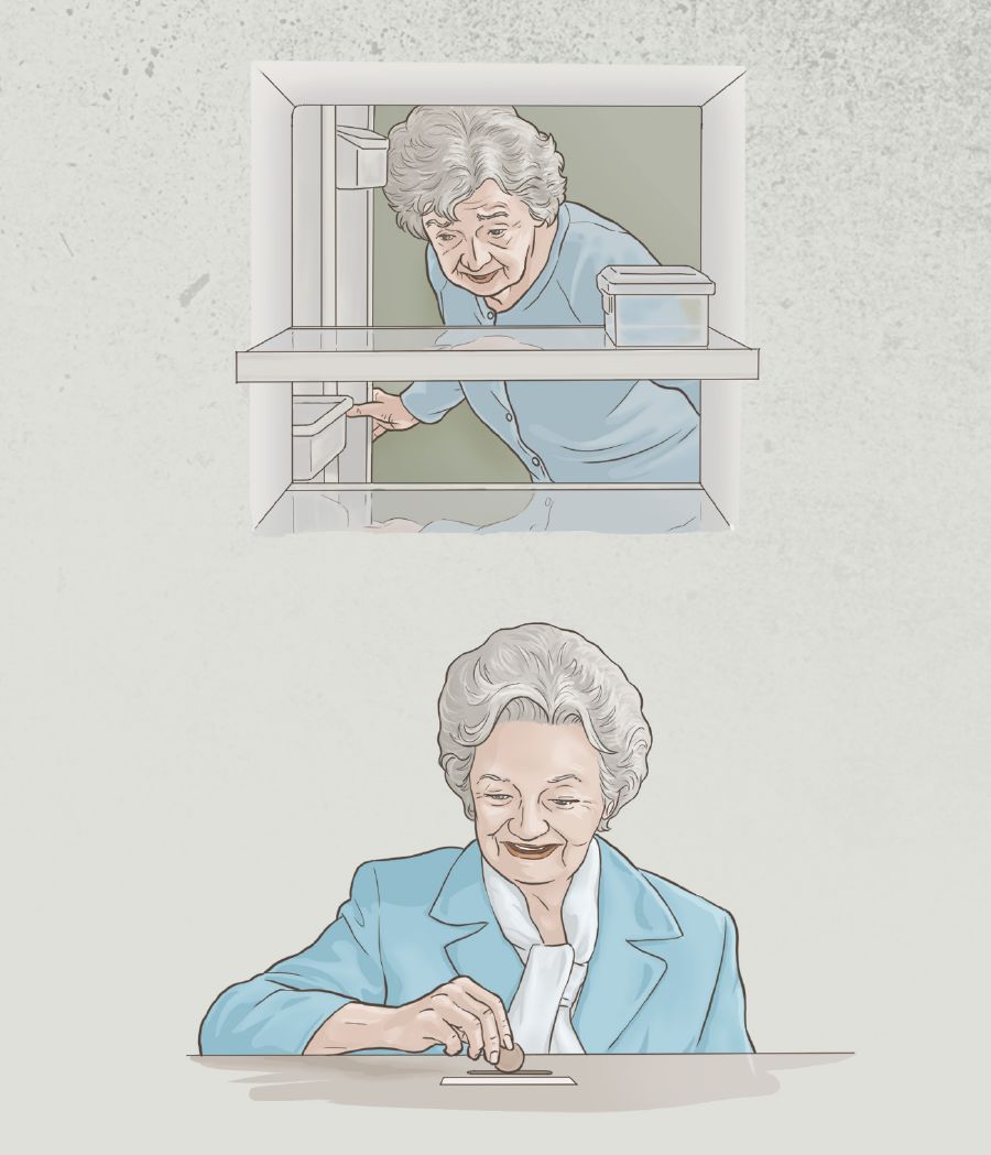 Una hermana mayor se da cuenta de que su refrigerador está vacío, pero luego hace una donación para la obra del Reino