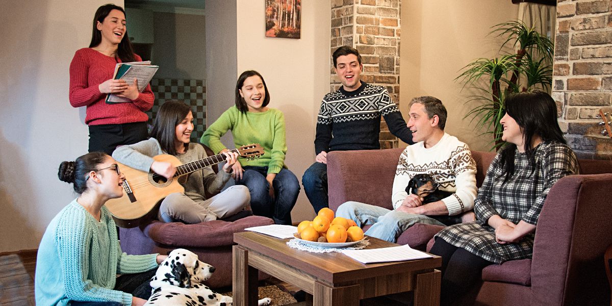 Jóvenes georgianos cantando