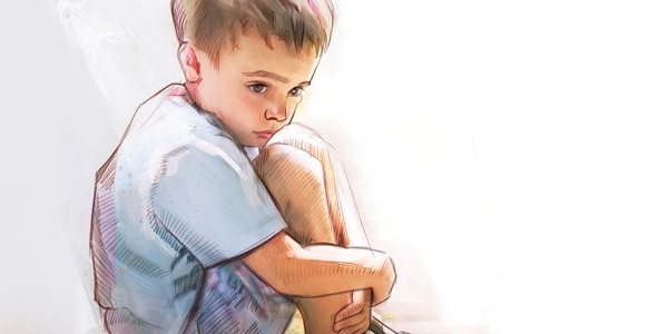 Un niño, solo y asustado