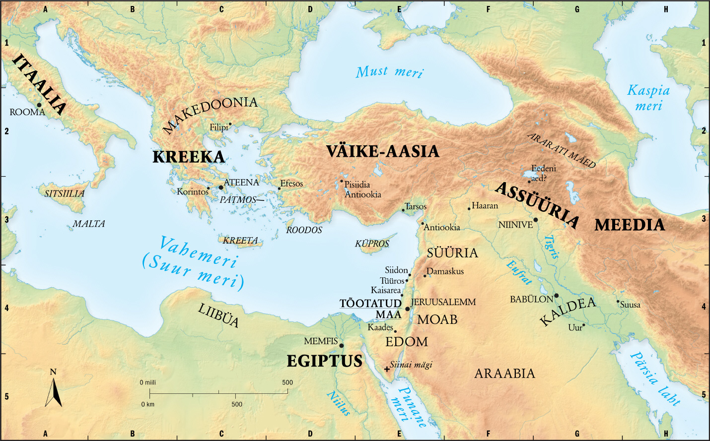 Piibli maad ja tähtsamad linnad