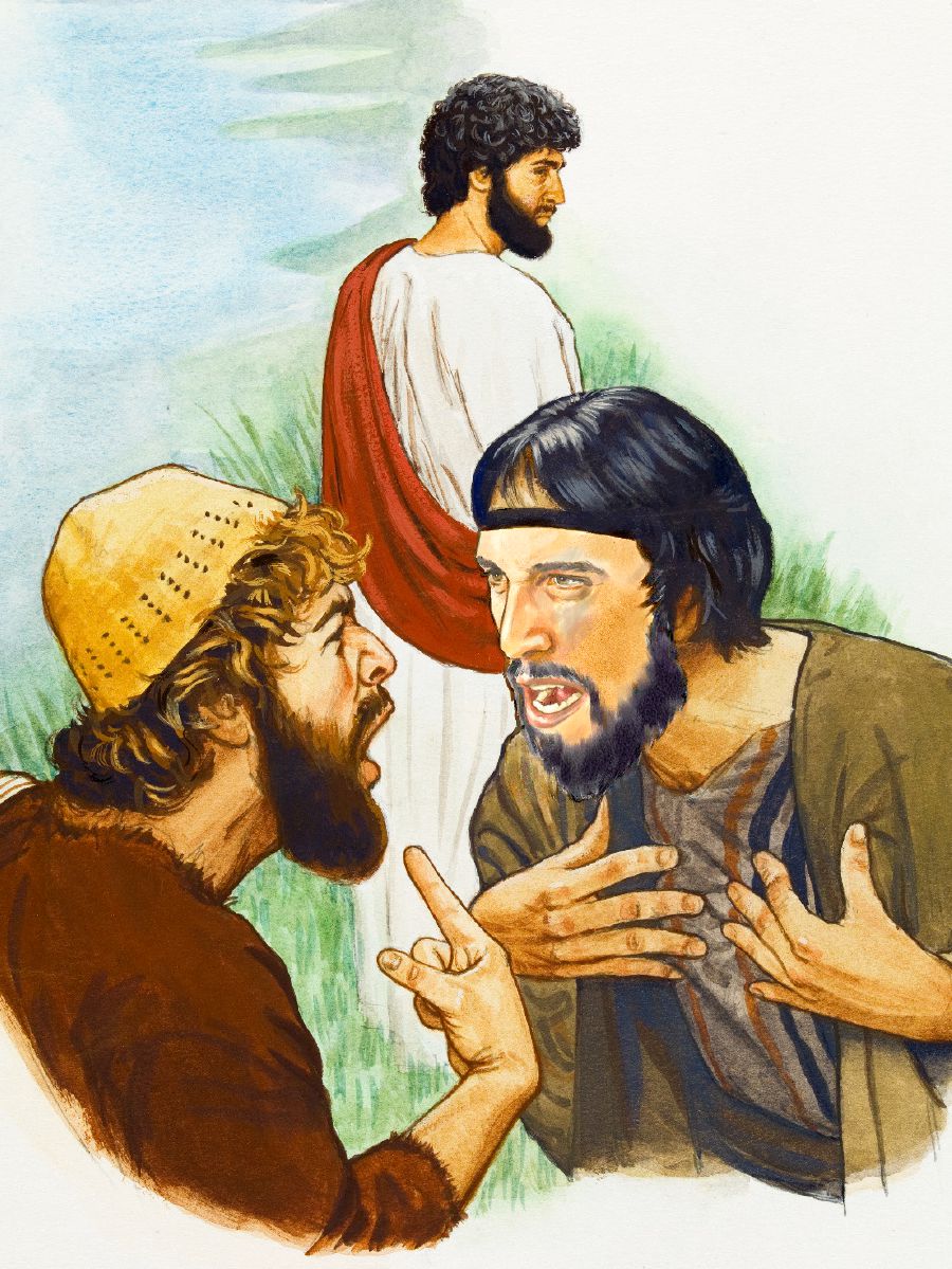 Jeesus paneb tähele, et kaks tema jüngrit vaidlevad