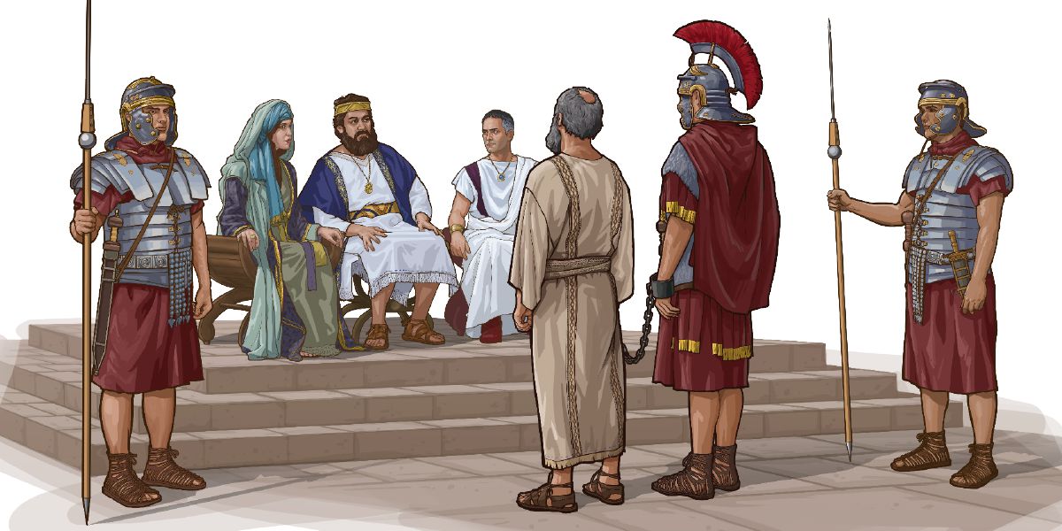 Paulus seisab kuningas Herodes Agrippa ees ja kuulutab talle