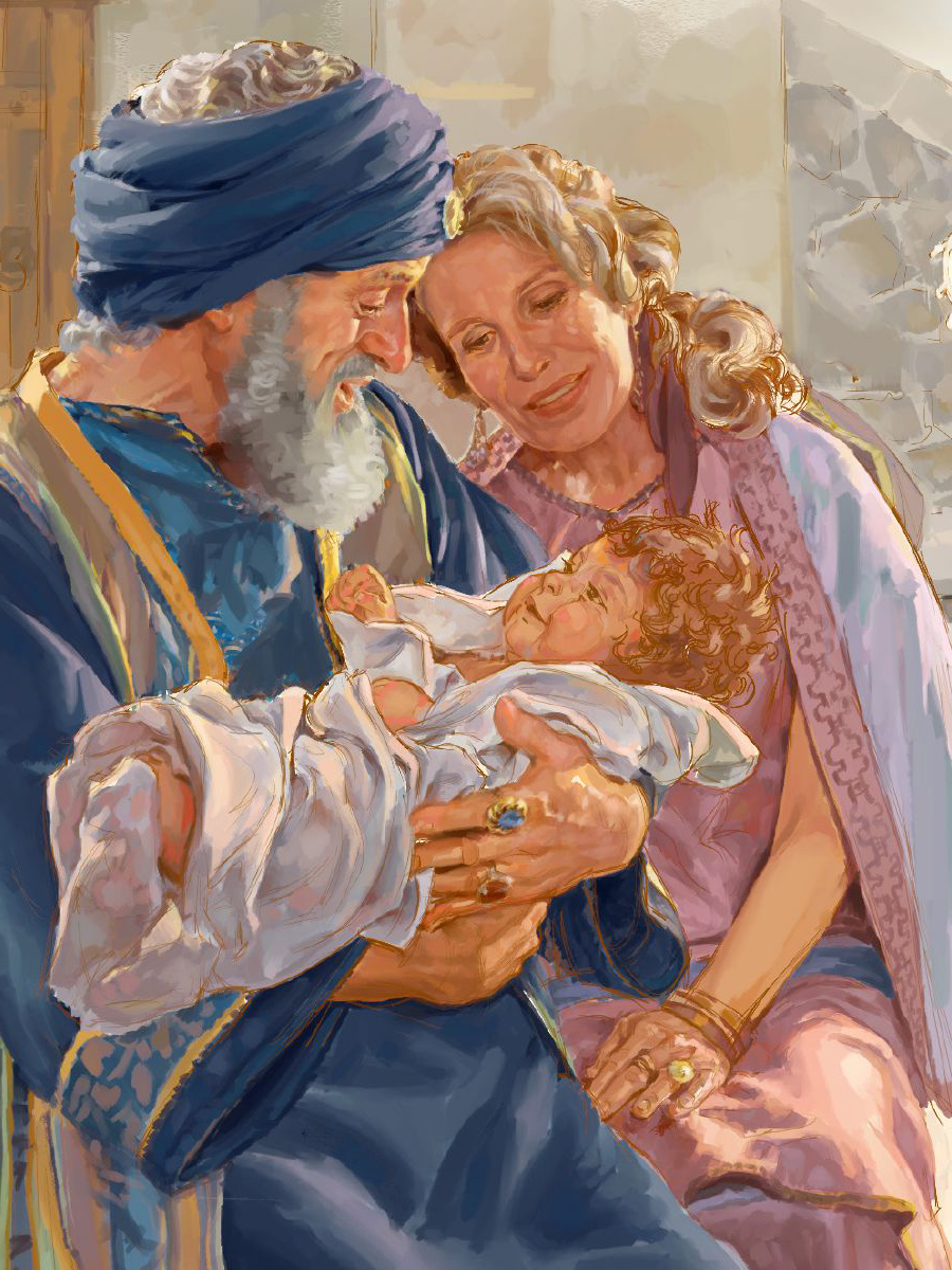 ایّوب و همسرش با یک بچه