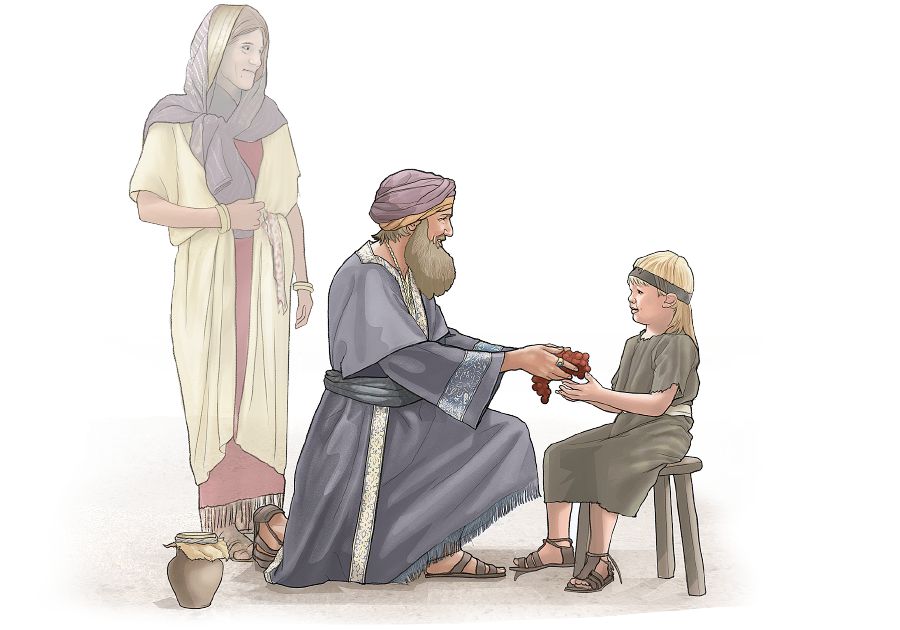 ايّوب به پسری انگور می‌دهد