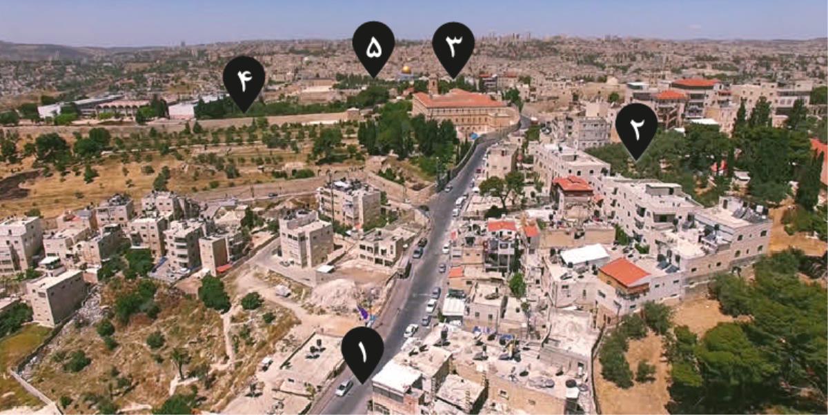 مسیری که عیسی احتمالاً از بیت‌عَنیا به اورشلیم طی کرد