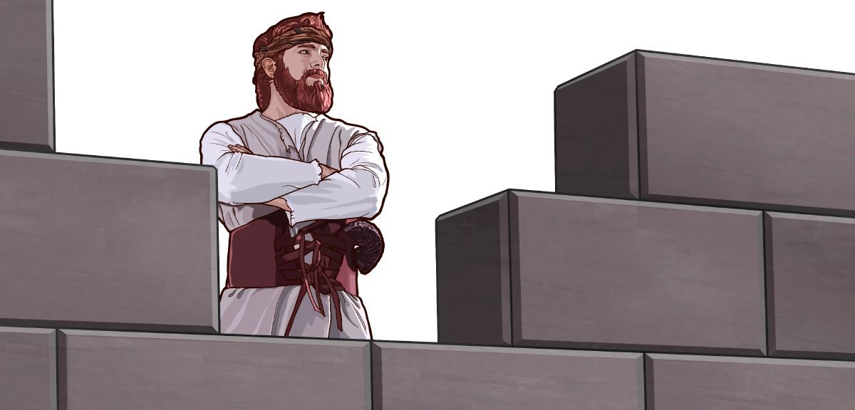 دیده‌بانی روی دیوار شهر مستقر شده است