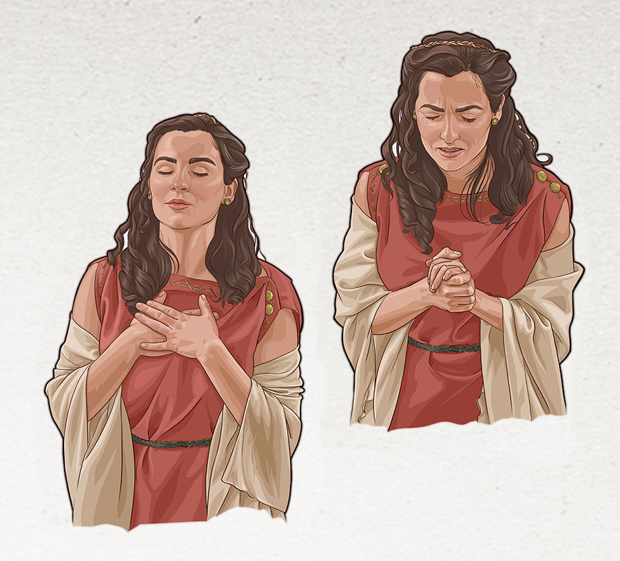 خواهری با دعا آرامش دريافت می‌كند