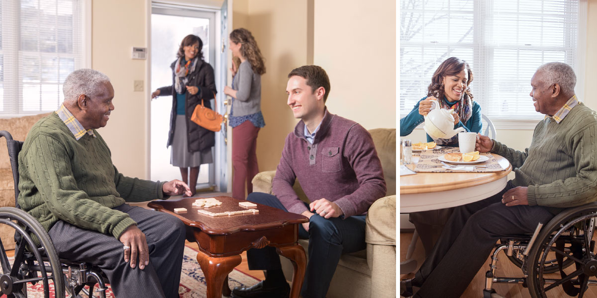 برادران و خواهران به ملاقات برادری سالخورده و بیمار رفته‌اند 