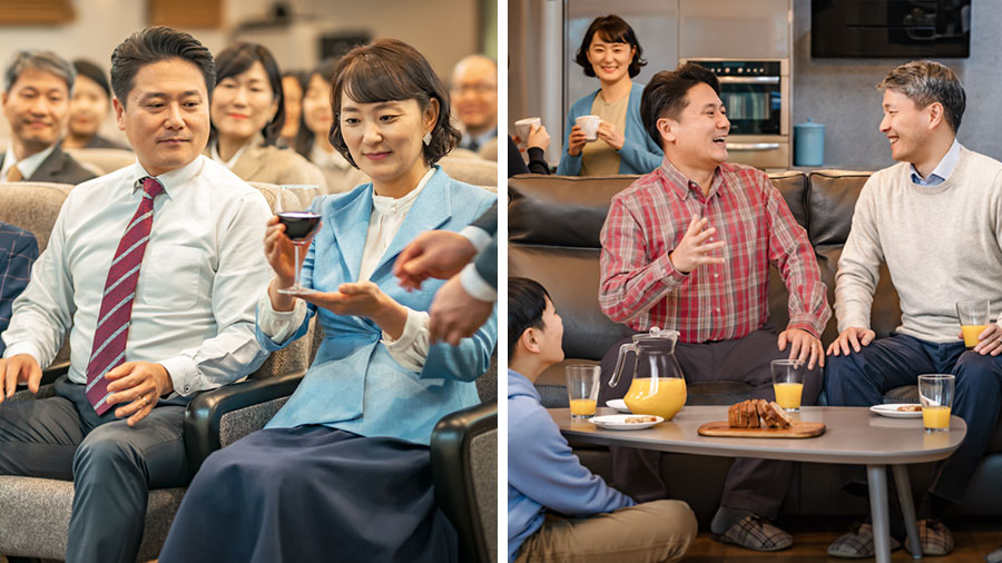 خواهری برخی از اعضای جماعت را به خانه‌اش دعوت كرده است كه با شوهرش آشنا شوند.‏ سپس شوهر غيرشاهد با همسرش در مراسم يادبود شركت می‌كند